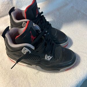 Kids Nike Air Jordan 4 Retro Bred Reimagined GS Black Sz 6 Y